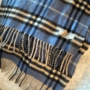 Burberry Classic Blue and Black Checkered Scarf
